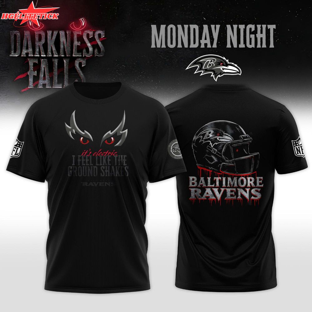 Baltimore Ravens “Darkness Falls” 2025 NFL Special Editions T-Shirt Baltimore Ravens “Darkness Falls” 2025 NFL Special Editions T-Shirt
