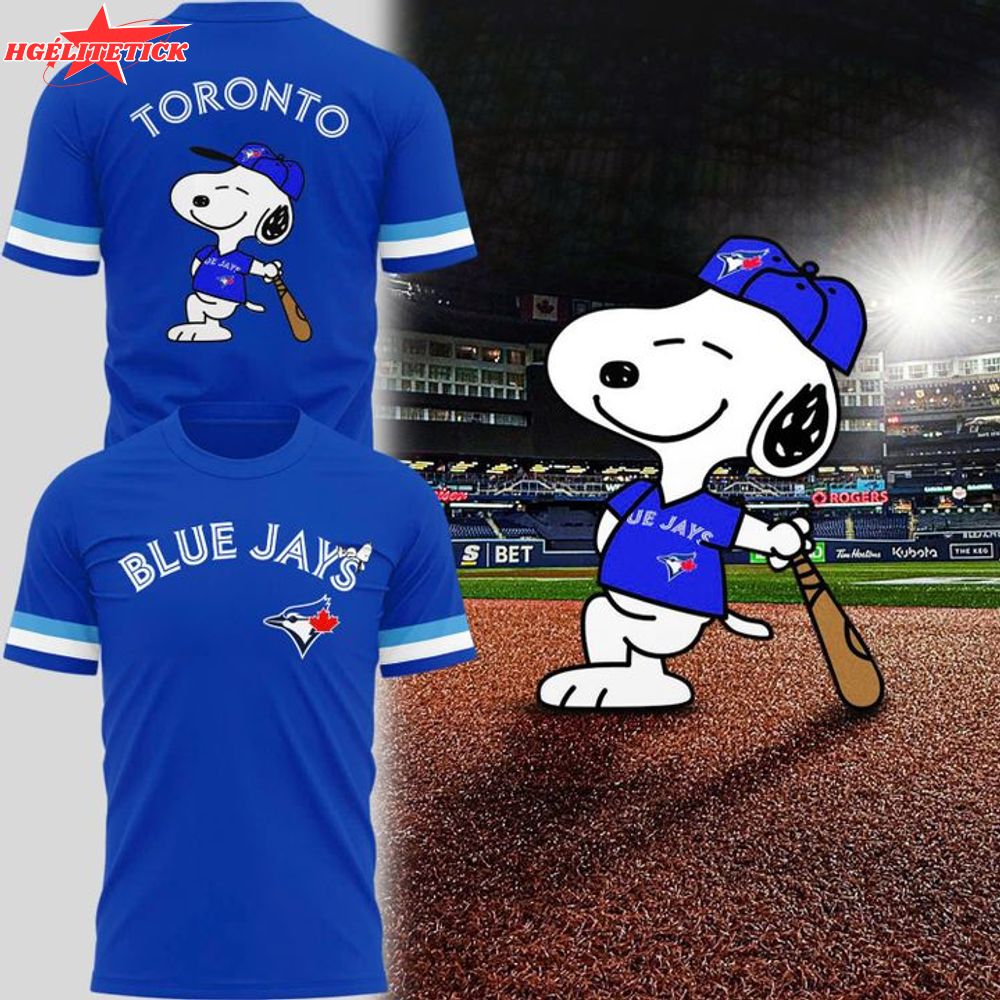Blue Jays Peanuts Night Snoopy T-shirt - Limited Edition Blue Jays Peanuts Night Snoopy T-shirt - Limited Edition