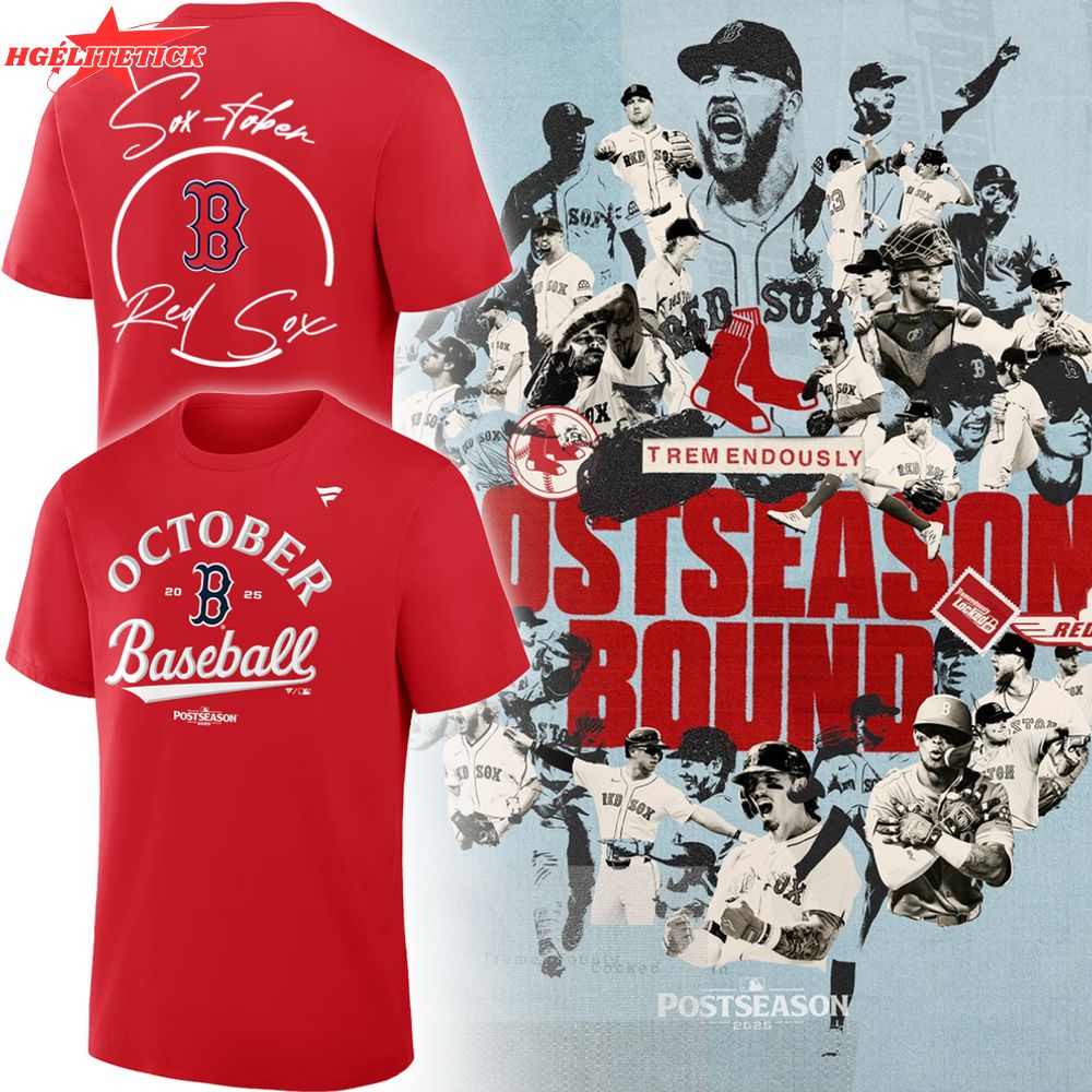 Boston Red Sox 2025 Postseason Locker Room T-Shirt Boston Red Sox 2025 Postseason Locker Room T-Shirt