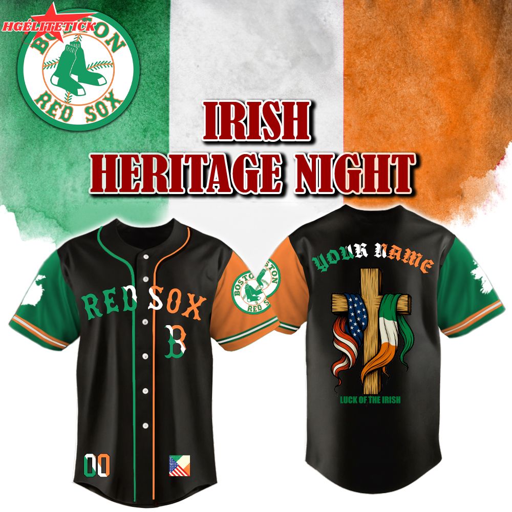 Boston Red Sox x Irish American Heritage Night Luck Of The Irish-3D Baseball Jersey Boston Red Sox x Irish American Heritage Night Luck Of The Irish-3D Baseball Jersey