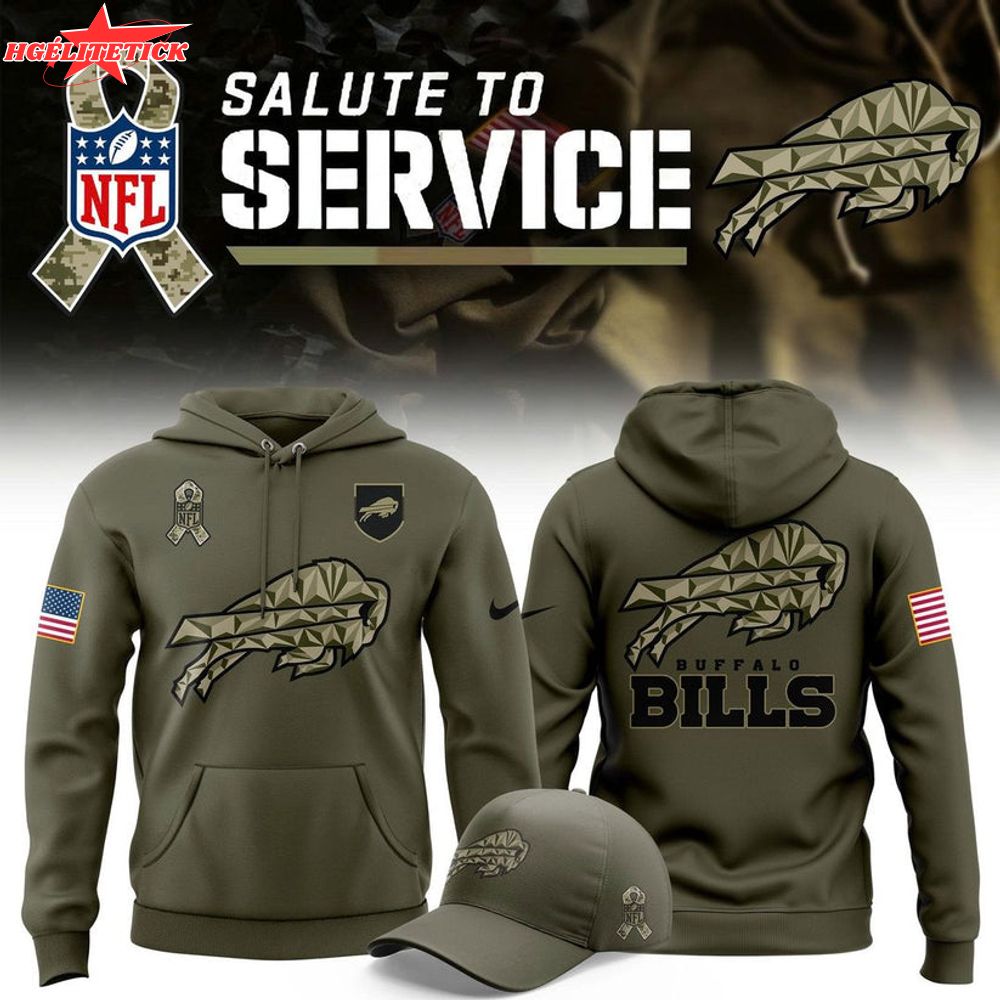 Buffalo Bills Olive 2025 Salute to Service Sideline Standard Issue Hoodie Buffalo Bills Olive 2025 Salute to Service Sideline Standard Issue Hoodie