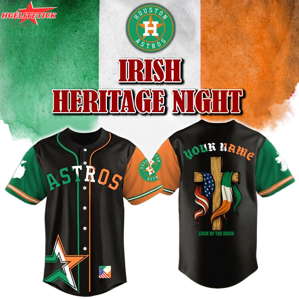 Houston Astros x Irish Heritage Limited Edition-3D Baseball Jersey Houston Astros x Irish Heritage Limited Edition-3D Baseball Jersey