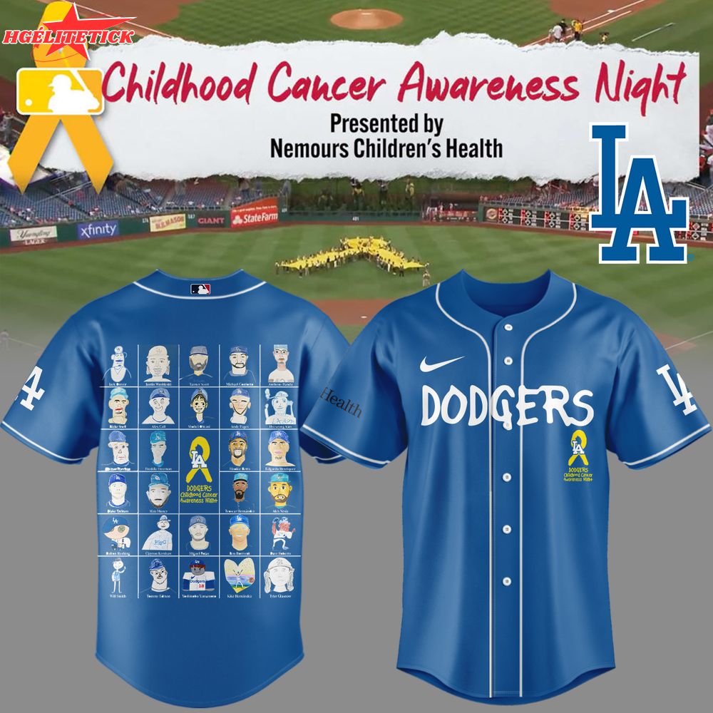 LA Dodgers Childhood Cancer Awareness Night Limited Blue Jersey LA Dodgers Childhood Cancer Awareness Night Limited Blue Jersey