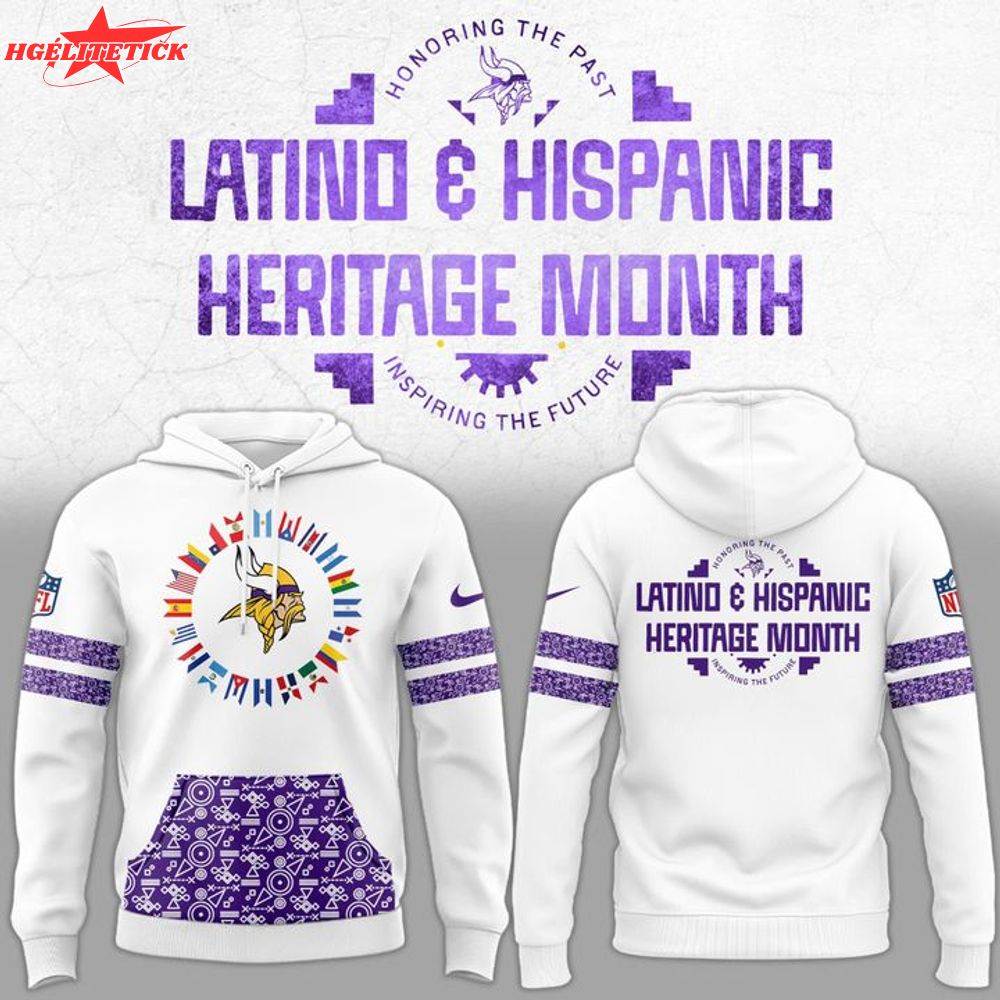 Limited Edition 2025 Latino & Hispanic Heritage Month Minnesota Vikings Hoodie Limited Edition 2025 Latino & Hispanic Heritage Month Minnesota Vikings Hoodie