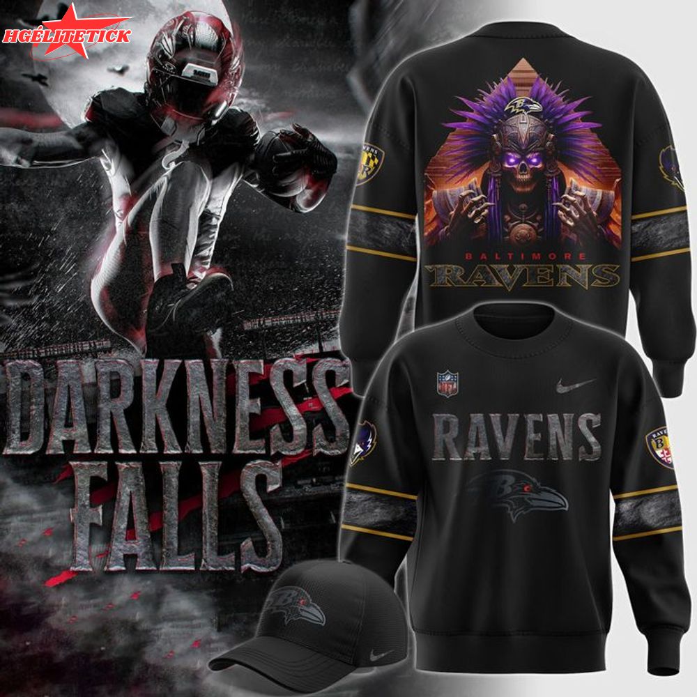 Limited Edition Baltimore Ravens '' Darkness Falls '' Sweatshirt 2025-2026 Limited Edition Baltimore Ravens '' Darkness Falls '' Sweatshirt 2025-2026