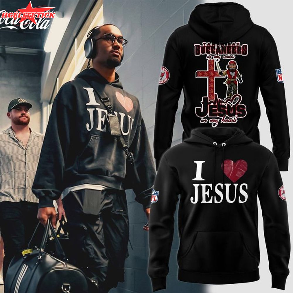 Men's Tampa Bay Buccaneers "I ❤️ Jesus" Hoodie Men's Tampa Bay Buccaneers "I ❤️ Jesus" Hoodie