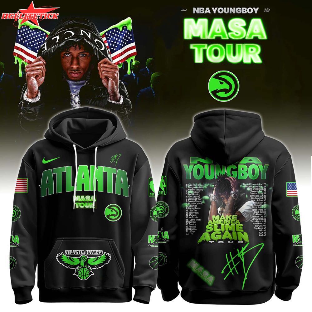 NBA Atlanta Hawks x Young Boy: MASA Tour Merch Limited Edition Hoodie 2025 NBA Atlanta Hawks x Young Boy: MASA Tour Merch Limited Edition Hoodie 2025