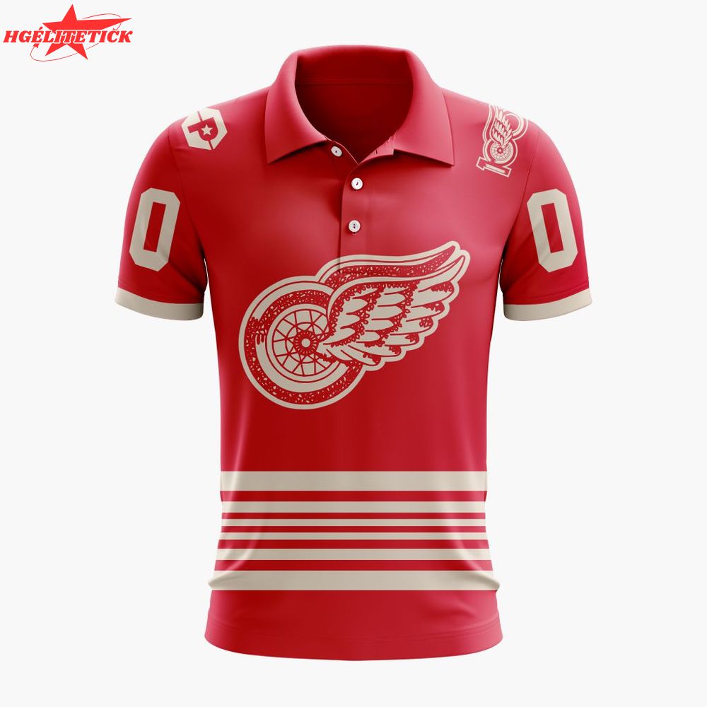 NHL Detroit Red Wings Personalized Centennial Polo Design NHL Detroit Red Wings Personalized Centennial Polo Design