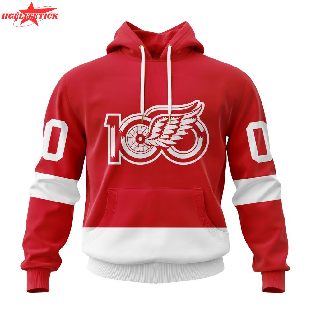 NHL Detroit Red Wings Personalized Home With Centennial Logo Design NHL Detroit Red Wings Personalized Home With Centennial Logo Design