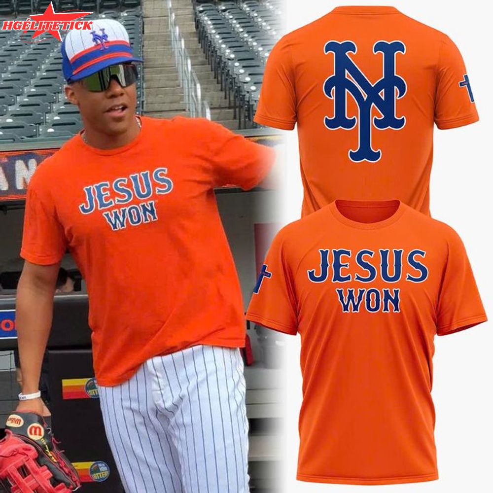 NY Mets "Jesus Won" T-shirt - Orange NY Mets "Jesus Won" T-shirt - Orange