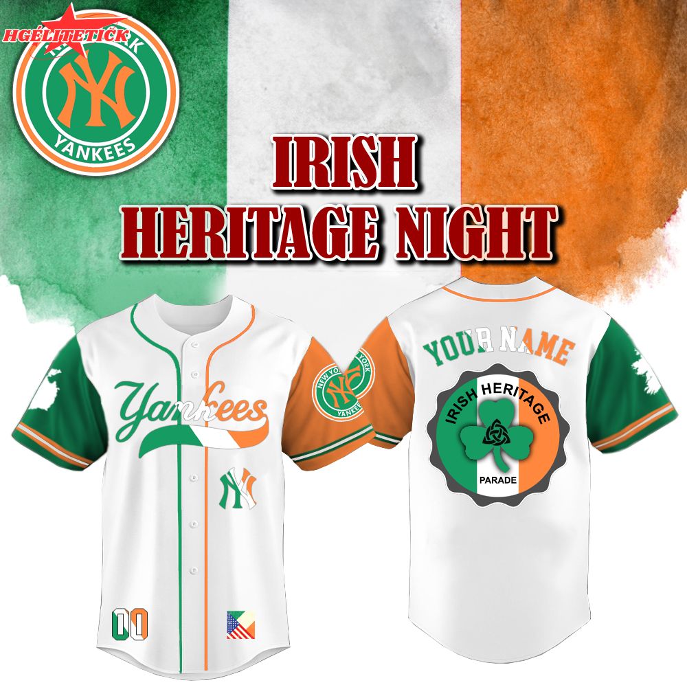New York Yankees x Irish American Heritage Night-3D Baseball Jersey New York Yankees x Irish American Heritage Night-3D Baseball Jersey