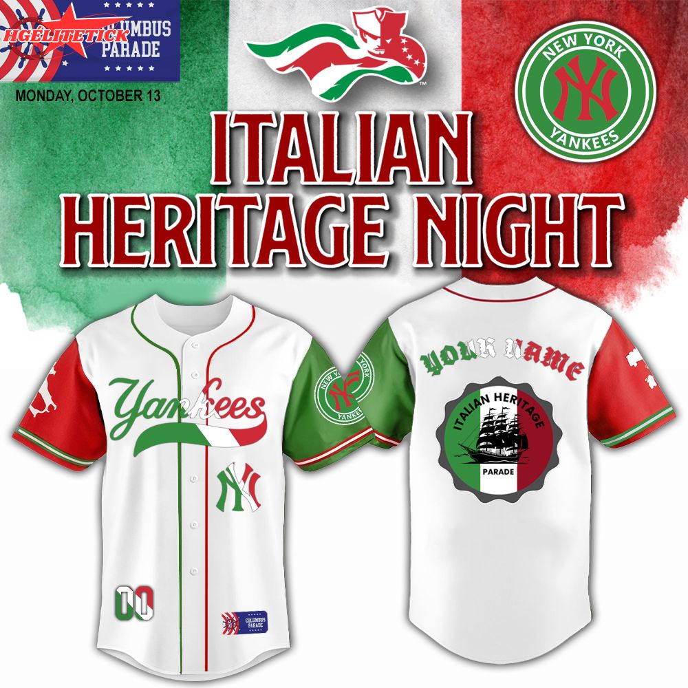 New York Yankees x Italian American Heritage Night 2025-3D Baseball Jersey New York Yankees x Italian American Heritage Night 2025-3D Baseball Jersey