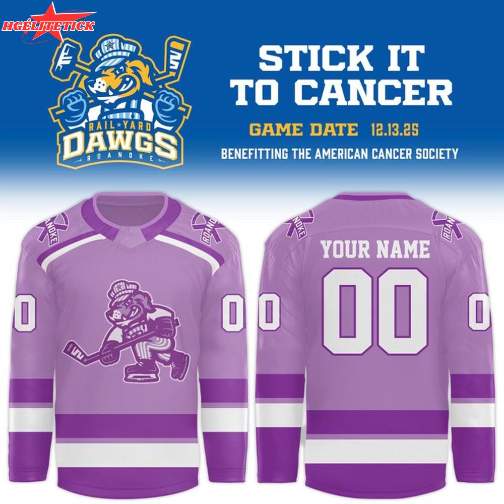 Roanoke Rail Yard Dawgs x Stick it to Cancer Jerseys 2025 Roanoke Rail Yard Dawgs x Stick it to Cancer Jerseys 2025