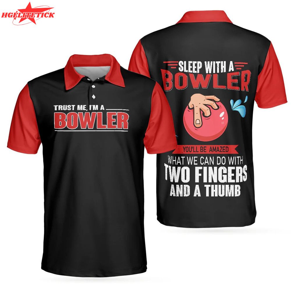 Sleep With Bowler Black Red Funny Short Sleeve With Sayings Polo Shirt Sleep With Bowler Black Red Funny Short Sleeve With Sayings Polo Shirt