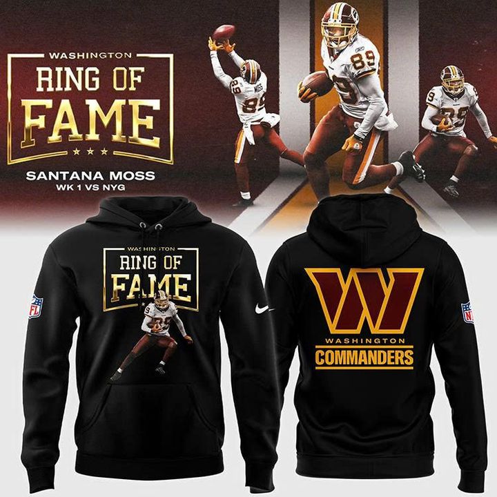 Washington Commanders Santana Moss Ring Of Fame Hoodie Washington Commanders Santana Moss Ring Of Fame Hoodie