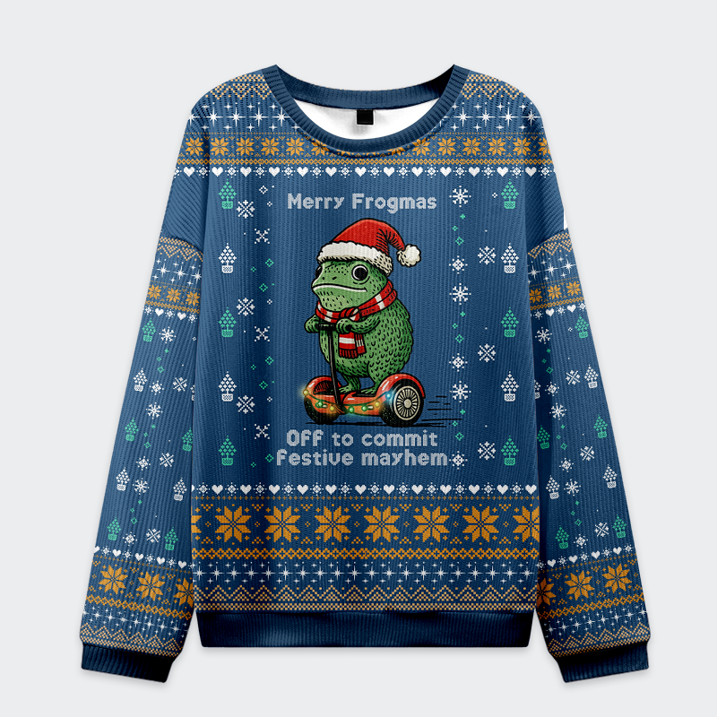 Funny Frogmas Mischief Ugly Sweat Funny Frogmas Mischief Ugly Sweat