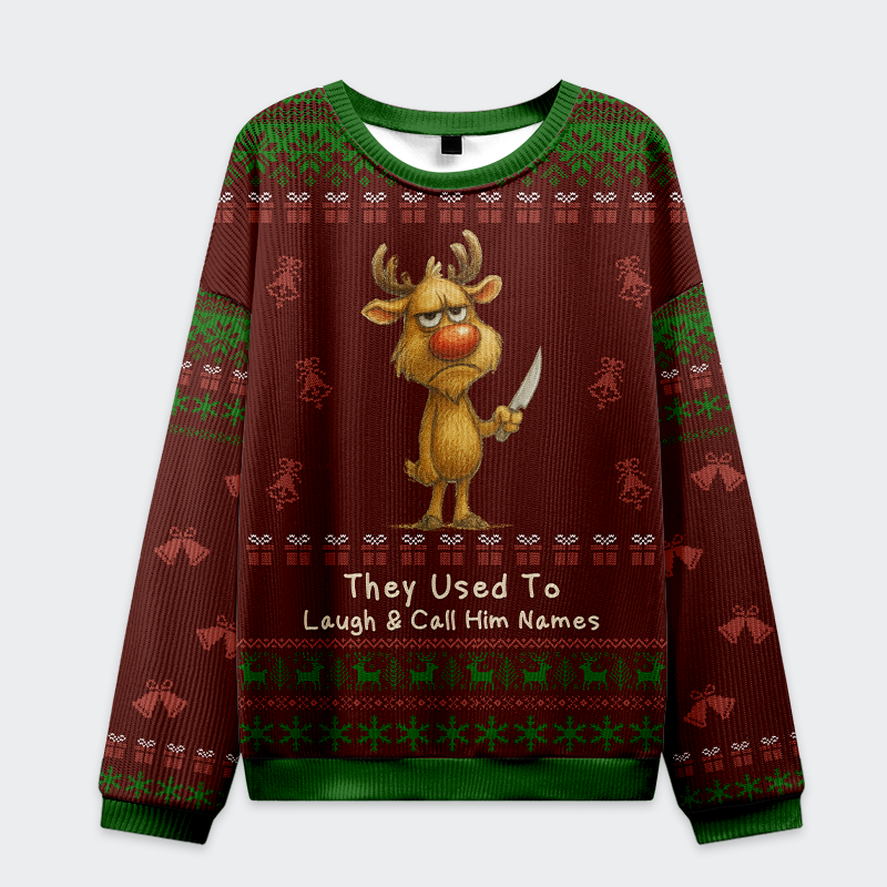 Don't Mess with Rudolph Christmas Ugly Sweat Don't Mess with Rudolph Christmas Ugly Sweat