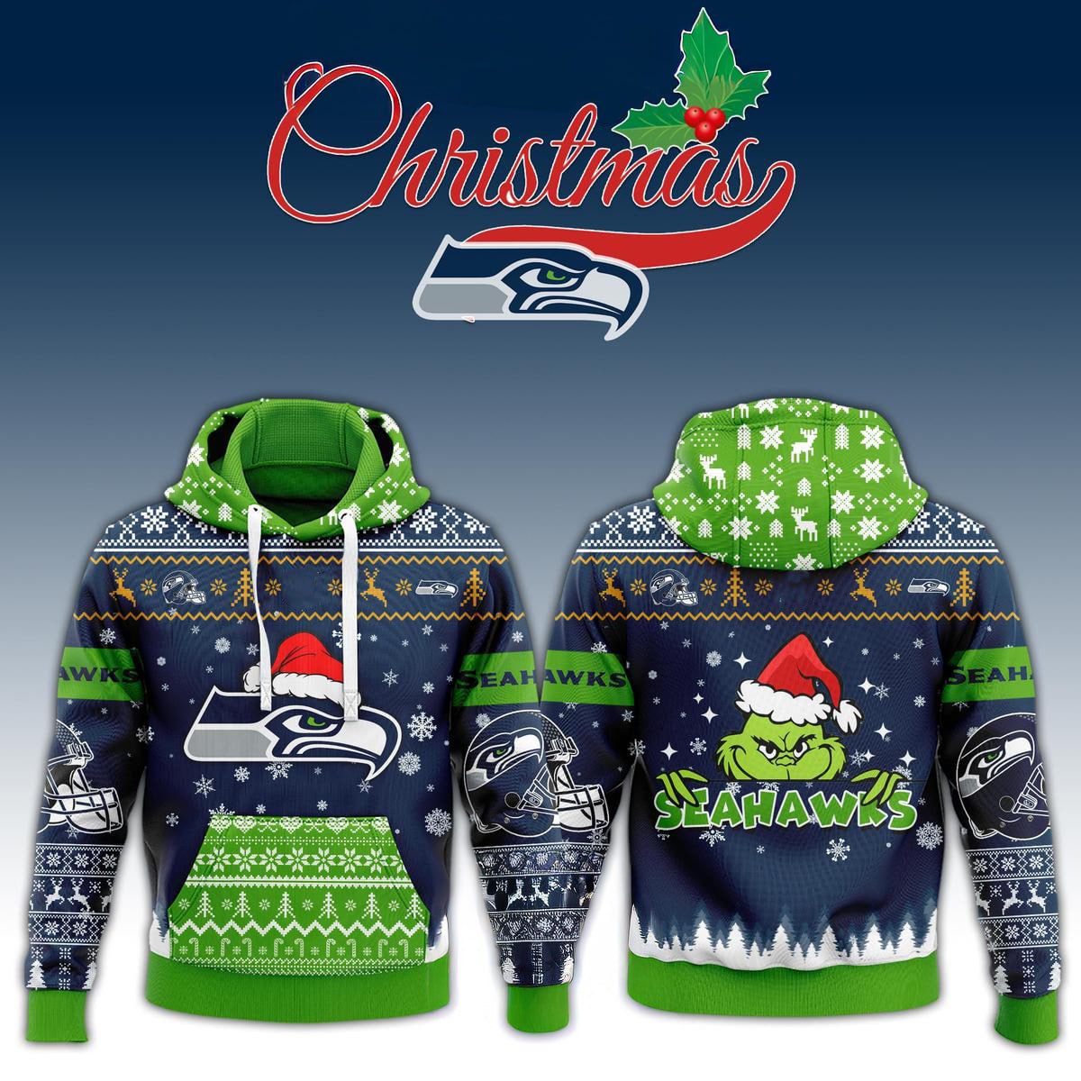Seattle Seahawks x Christmas Hoodie Editon-3D Unisex Hoodie Seattle Seahawks x Christmas Hoodie Editon-3D Unisex Hoodie