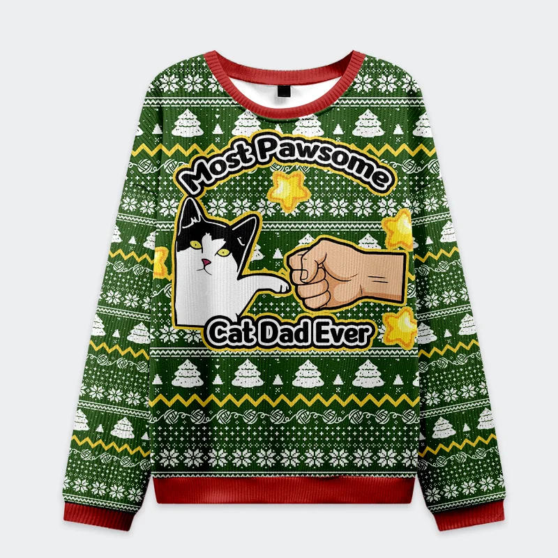 Funny Cat Mom And Dad Christmas Ugly Sweat Funny Cat Mom And Dad Christmas Ugly Sweat