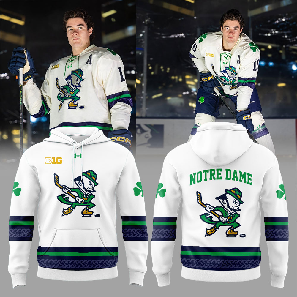 Notre Dame Fighting Irish Leprechaun Hockey 2025 Hoodie Notre Dame Fighting Irish Leprechaun Hockey 2025 Hoodie