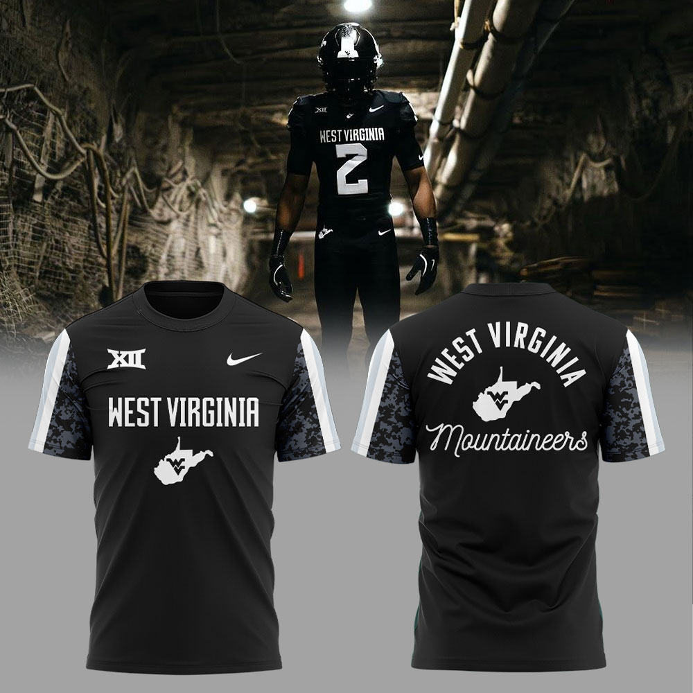 West Virginia Football Charcoal Black Suit 2025 Combo Shirt West Virginia Football Charcoal Black Suit 2025 Combo Shirt