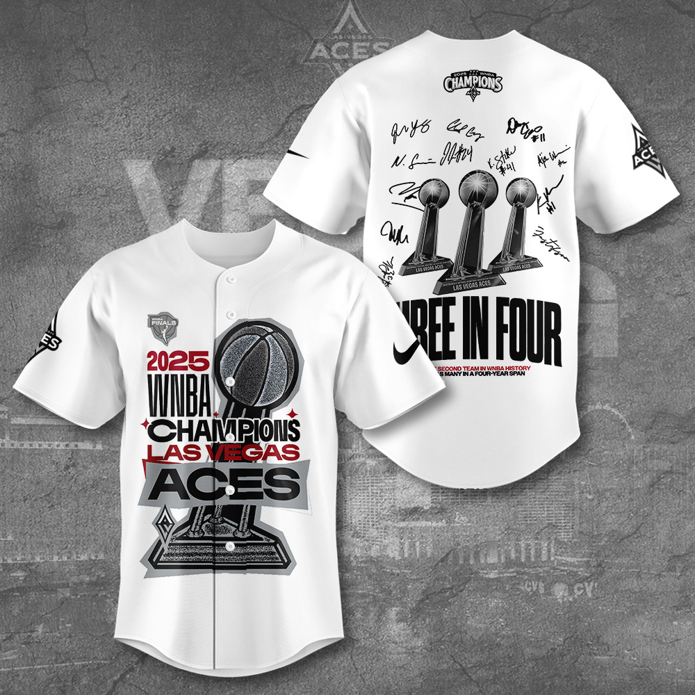 Las Vegas Aces 2025 WNBA Finals Champions Baseball Jersey Las Vegas Aces 2025 WNBA Finals Champions Baseball Jersey