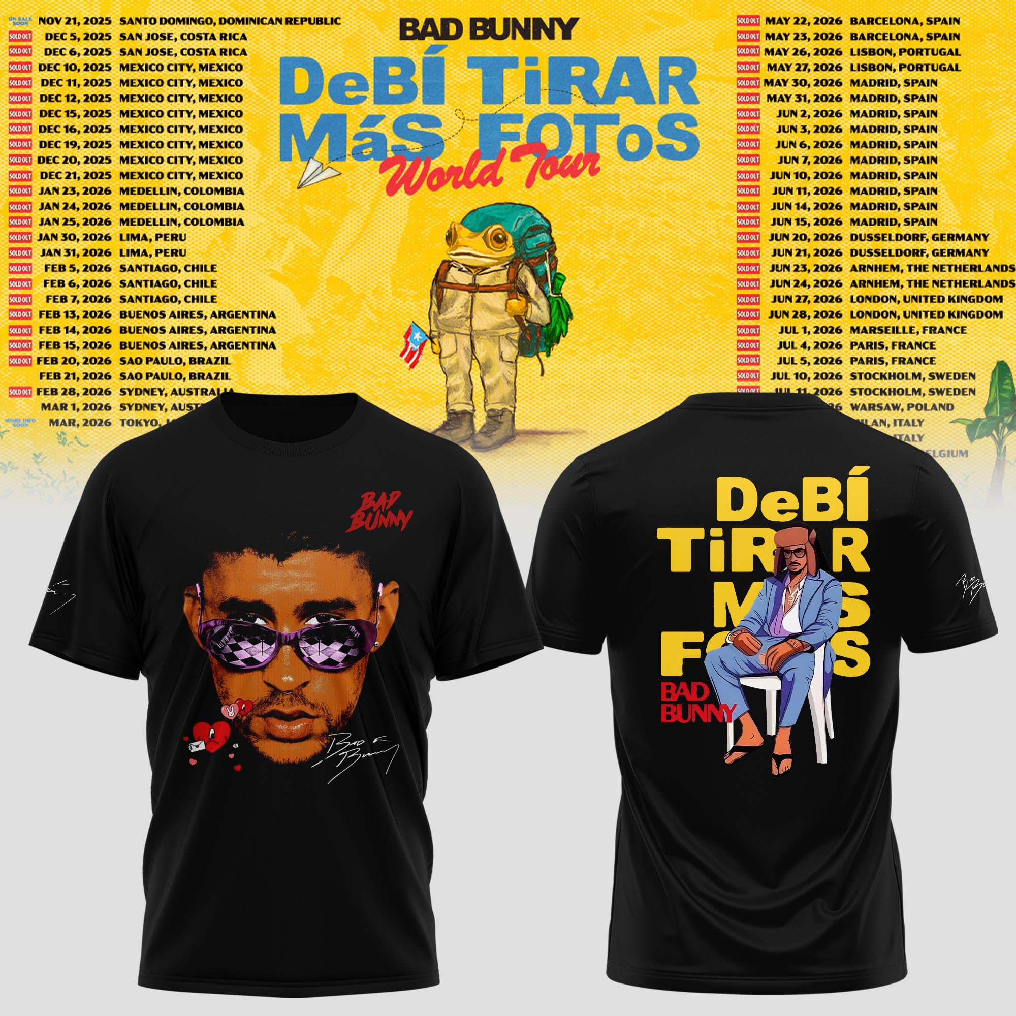 Bad Bunny – Debí Tirar Más Fotos World Tour Tshirt Bad Bunny – Debí Tirar Más Fotos World Tour Tshirt