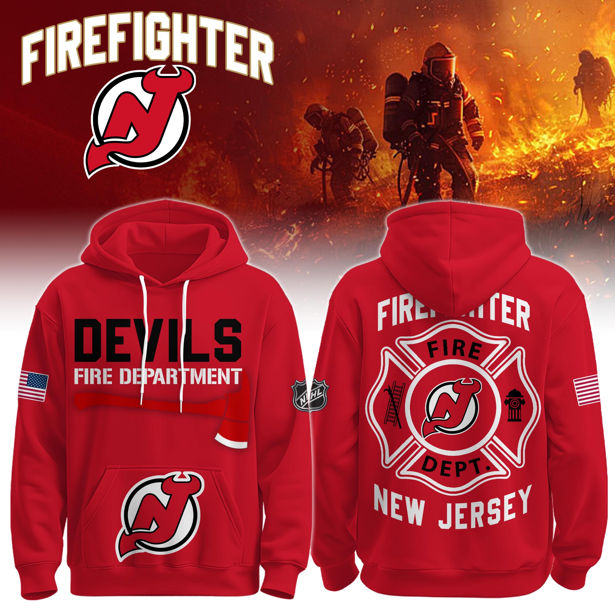 JD x Firefighter Tribute Hoodie 2025 JD x Firefighter Tribute Hoodie 2025