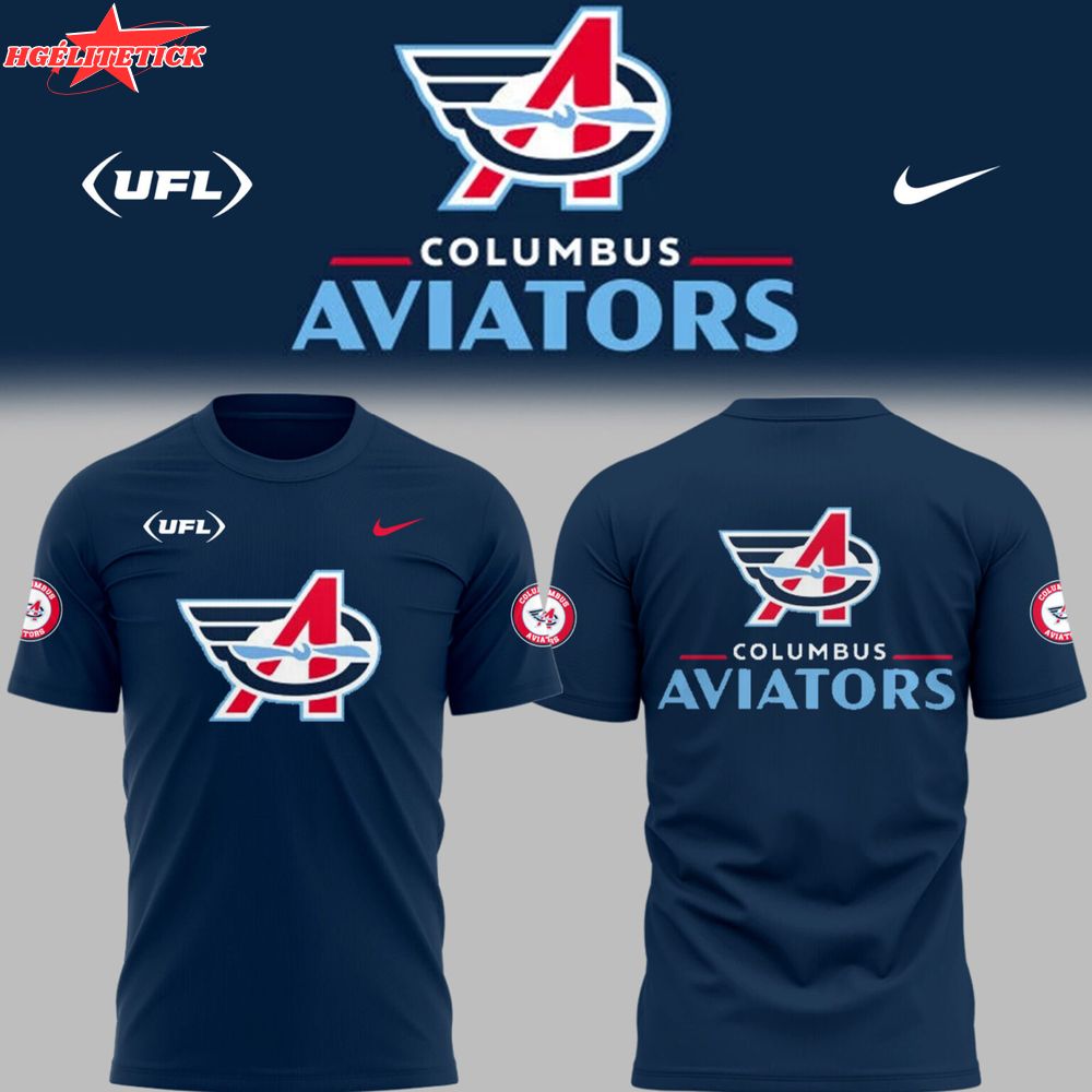 Limited Edition Columbus Aviators Football Blue TShirt Limited Edition Columbus Aviators Football Blue TShirt