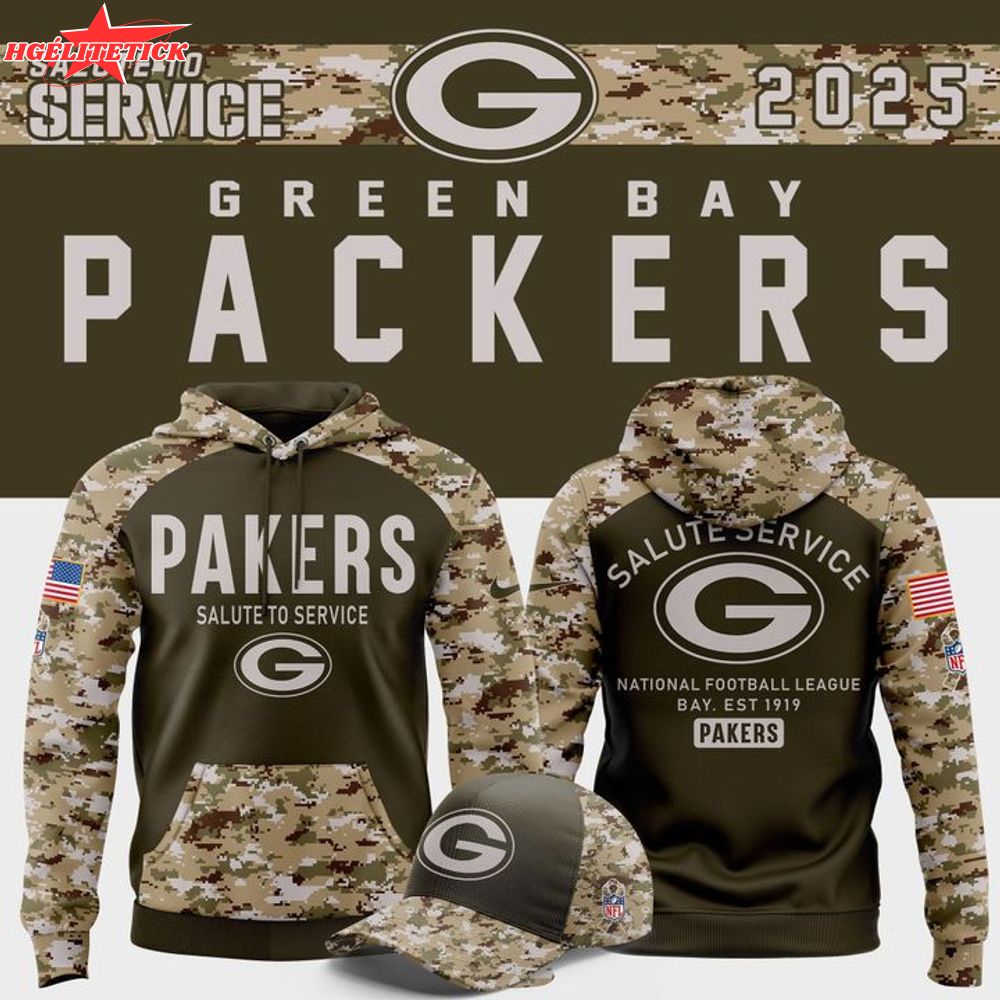Men's Green Bay Packers Nike Olive/Camo 2025 Salute to Service Sideline Limited Hoodie Men's Green Bay Packers Nike Olive/Camo 2025 Salute to Service Sideline Limited Hoodie