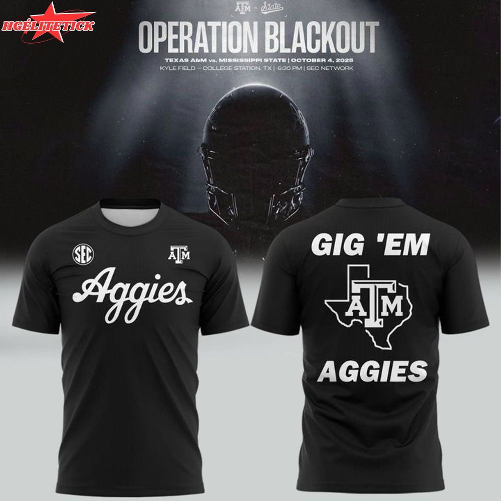 Special New Aggies Wordmark Alternate Dark Mode Tshirt In Black Special New Aggies Wordmark Alternate Dark Mode Tshirt In Black