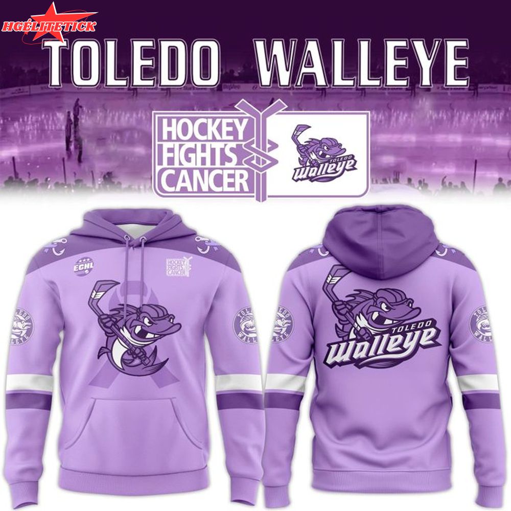 Toledo Walleye Hockey Fights Cancer 2025-2026 Hoodie Toledo Walleye Hockey Fights Cancer 2025-2026 Hoodie