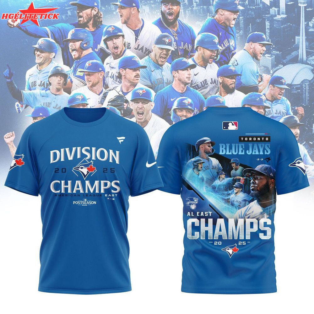 Toronto Blue Jays 2025 AL East Division Champions T-Shirt – MLB Postseason Baseball Tee Toronto Blue Jays 2025 AL East Division Champions T-Shirt – MLB Postseason Baseball Tee