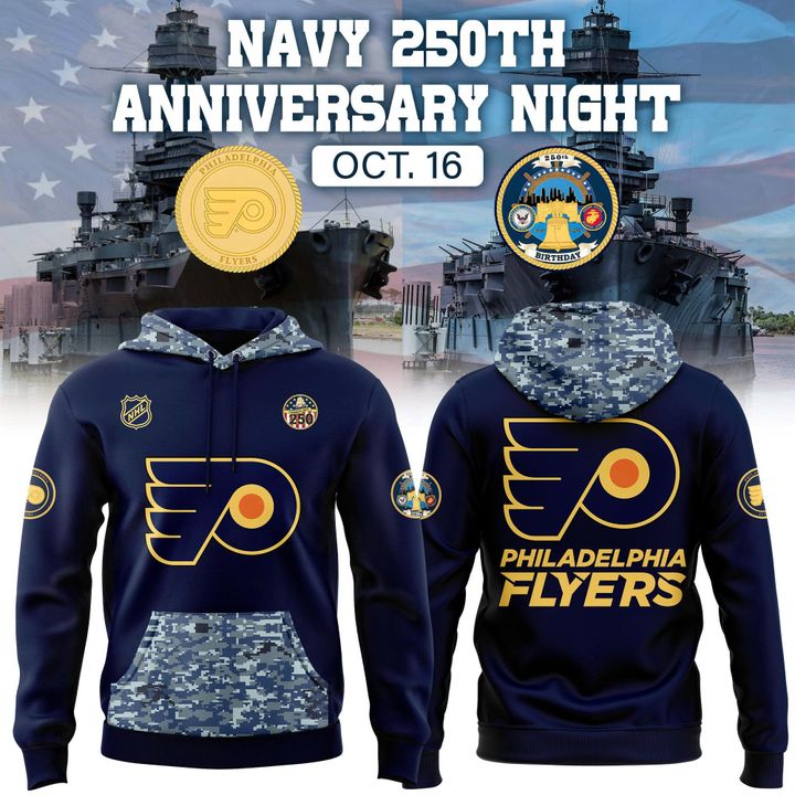 Exclusive Philadelphia Flyers x Navy 250th Anniversary Night Hoodie Exclusive Philadelphia Flyers x Navy 250th Anniversary Night Hoodie