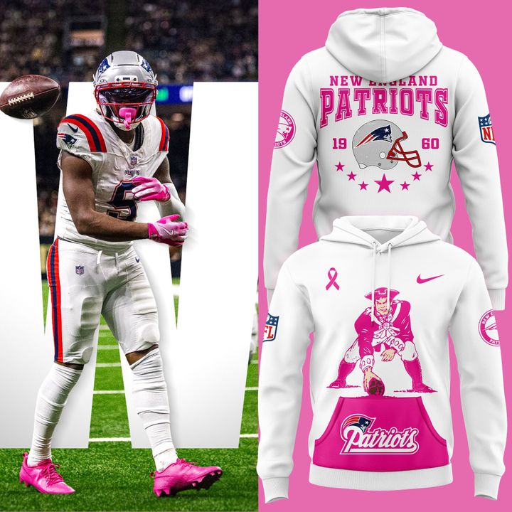 New England Patriots 2025 NFL Breast Cancer Awareness Limited Hoodie New England Patriots 2025 NFL Breast Cancer Awareness Limited Hoodie