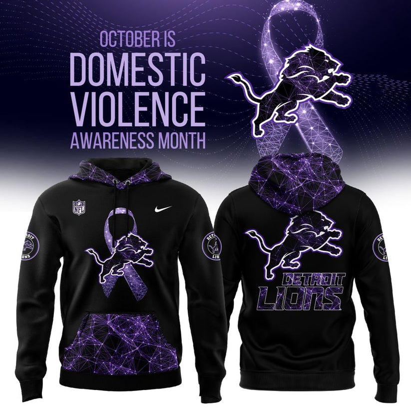Detroit Lions Domestic Violence Awareness Month Hoodie Detroit Lions Domestic Violence Awareness Month Hoodie