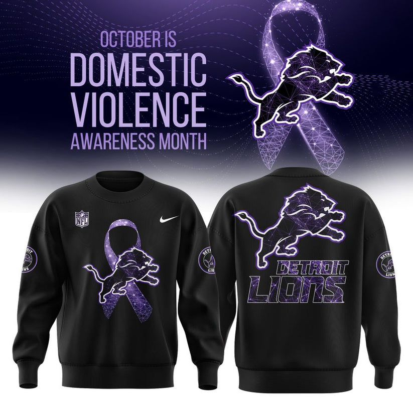 Detroit Lions Domestic Violence Awareness Month Sweashirt Detroit Lions Domestic Violence Awareness Month Sweashirt