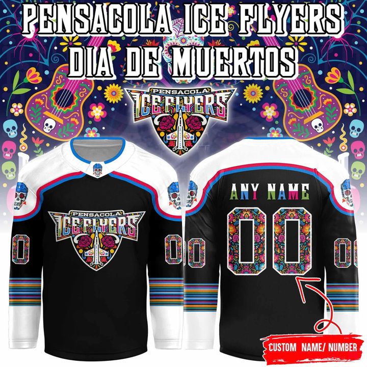 Pensacola Ice Flyers "November 1 at our Day of the Dead Night" Hockey Jersey Pensacola Ice Flyers "November 1 at our Day of the Dead Night" Hockey Jersey