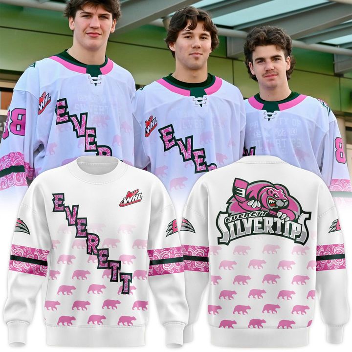Everett Silvertips '' Cancer '' Specialty Sweatshirt 2025 Everett Silvertips '' Cancer '' Specialty Sweatshirt 2025
