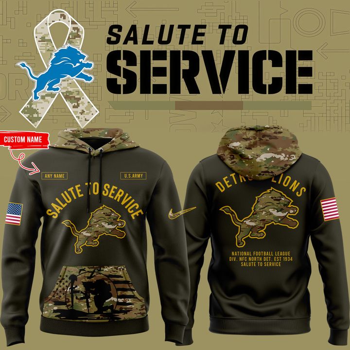 Men's Camo Detroit Lions 2025 NFL Salute to Service Limited Pullover Hoodie Men's Camo Detroit Lions 2025 NFL Salute to Service Limited Pullover Hoodie