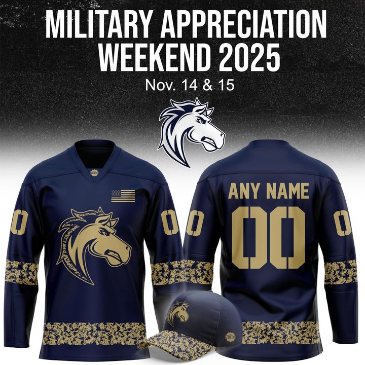 Ogden Mustangs '' Military Night '' Hockey Jersey 2025 Ogden Mustangs '' Military Night '' Hockey Jersey 2025