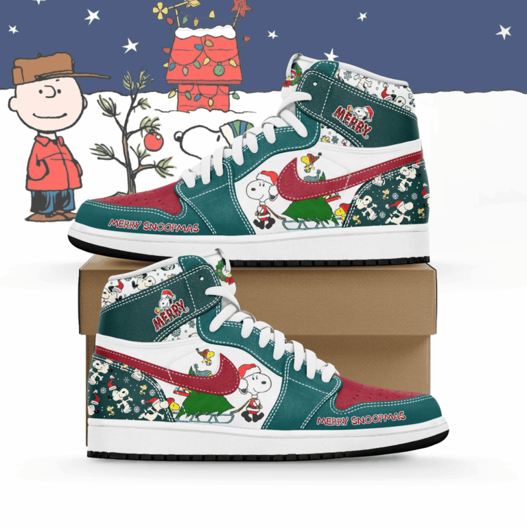 Snoopy Christmas AJ1 High Sneakers Shoes Snoopy Christmas AJ1 High Sneakers Shoes