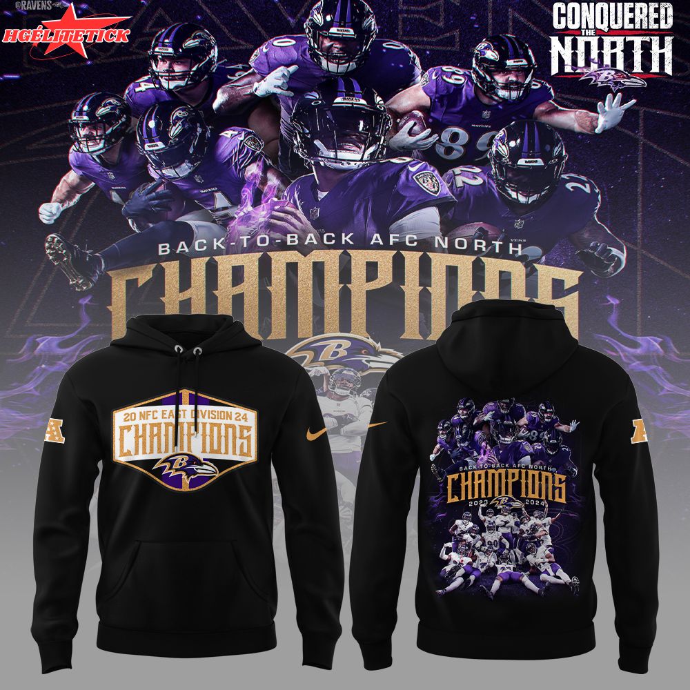 Baltimore Ravens NFL Nike Limited AFC North Champions 2024 Black Hoodie Baltimore Ravens NFL Nike Limited AFC North Champions 2024 Black Hoodie