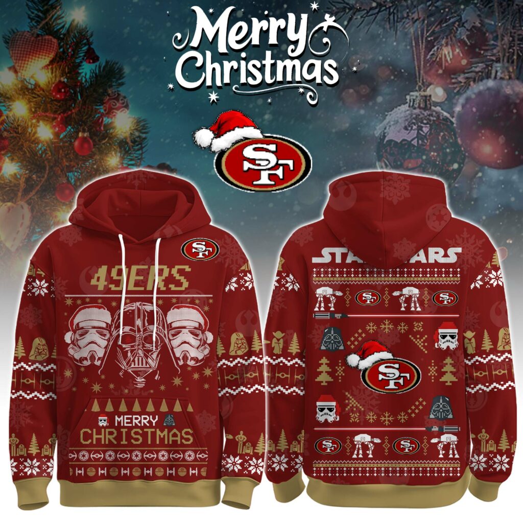 Unisex 49ers Merry Christmas The Force Edition Hoodie Unisex 49ers Merry Christmas The Force Edition Hoodie