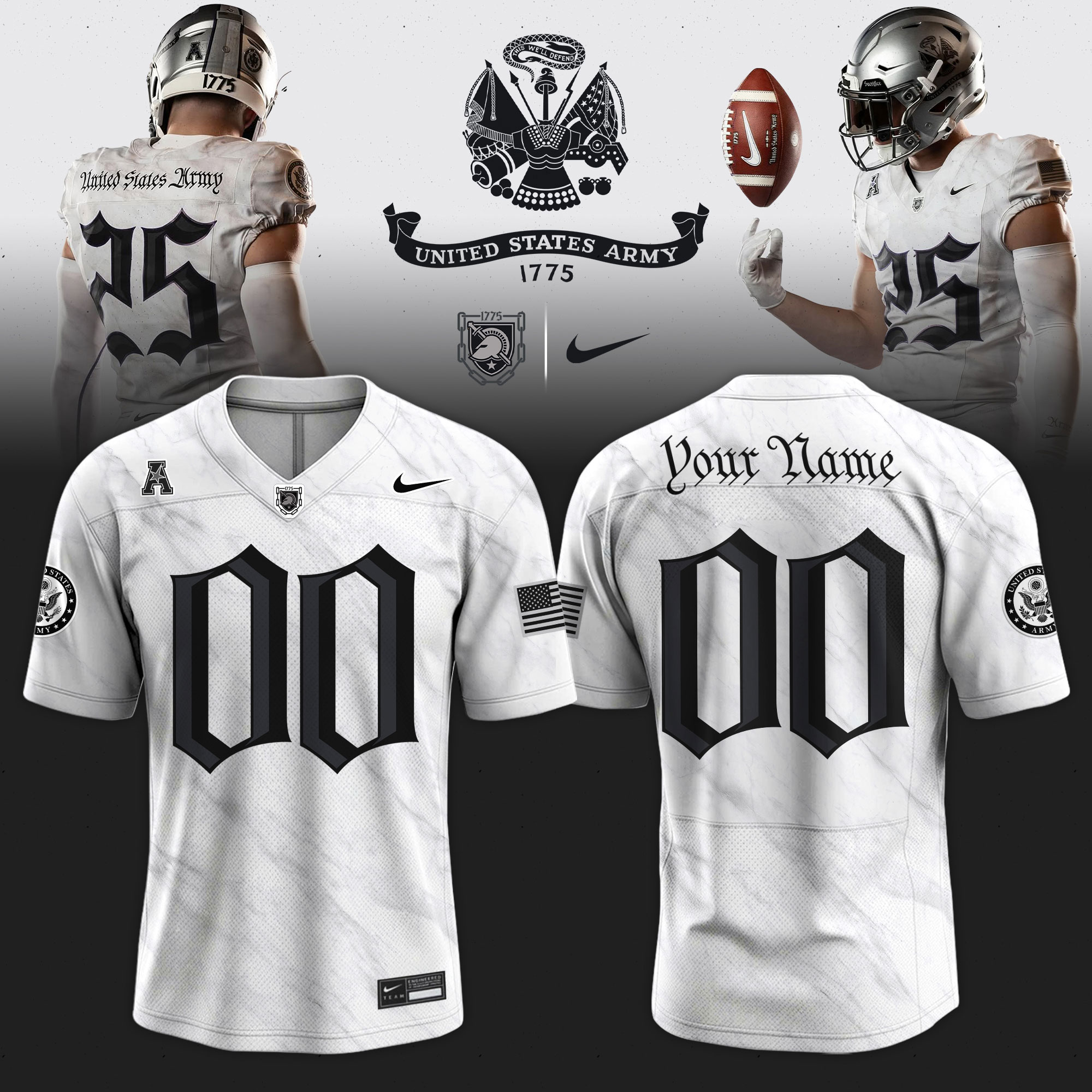 Army Black Knights Army 250 Collection Limited Edition Customized Jersey Army Black Knights Army 250 Collection Limited Edition Customized Jersey