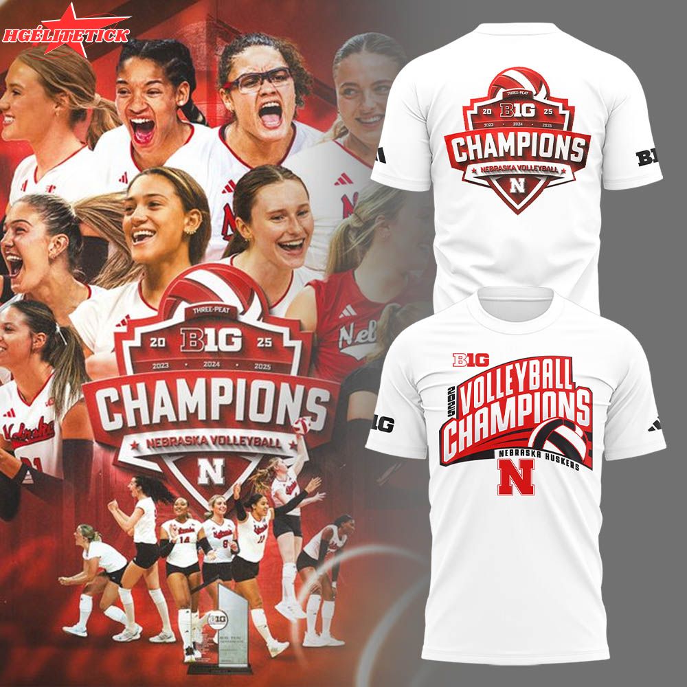 Limited Edition HuskerVB 2025 Champions W Tshirt Limited Edition HuskerVB 2025 Champions W Tshirt