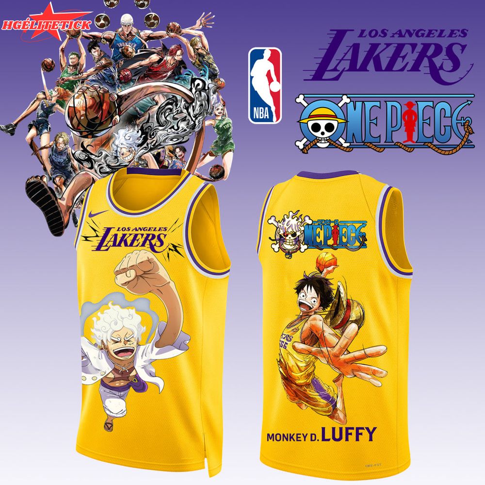 ONE PIECE × NBA Los Angeles Lakers 2025 Jersey 1 ONE PIECE × NBA Los Angeles Lakers 2025 Jersey 1