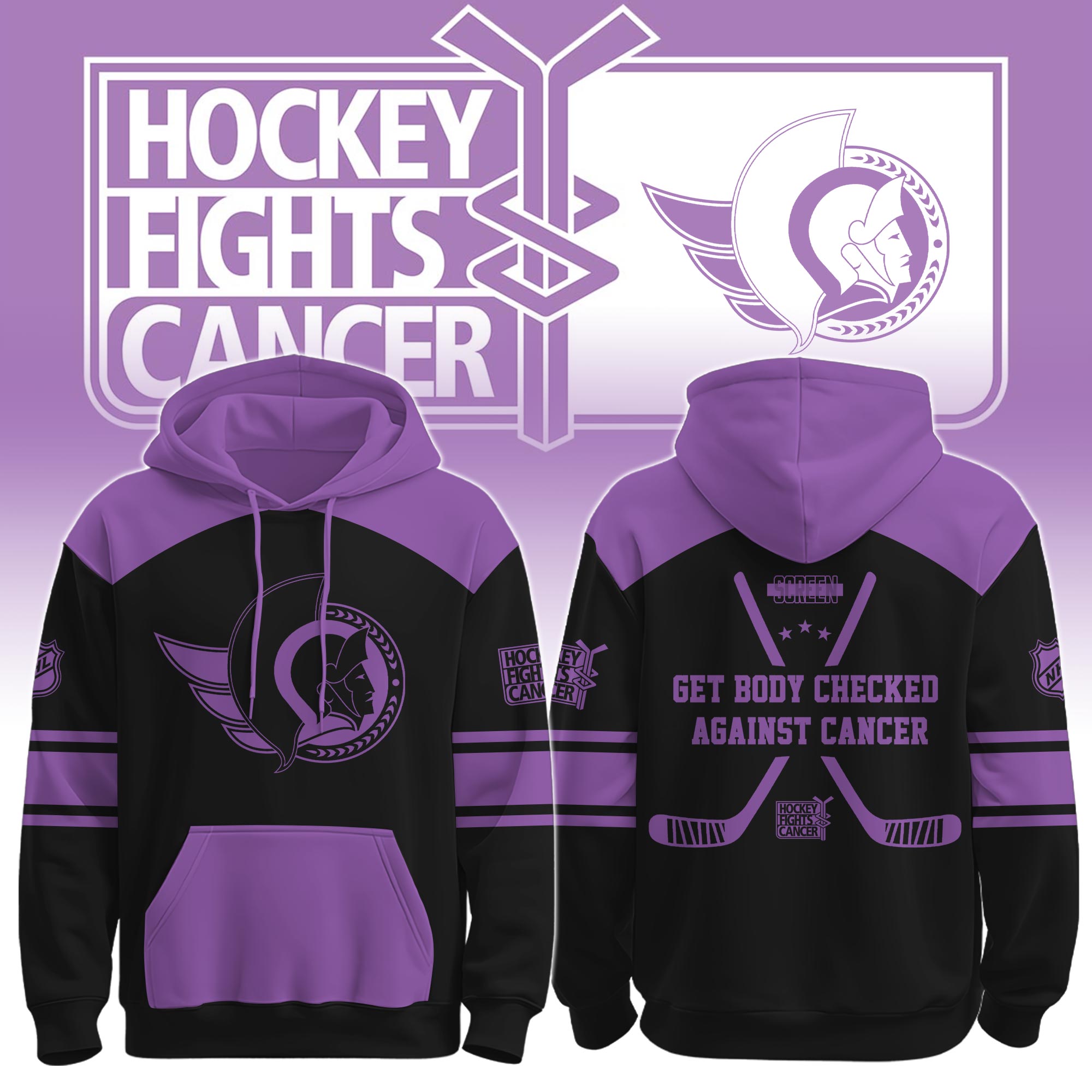 OS x Hockey Fights Cancer Hoodie 2025 Black OS x Hockey Fights Cancer Hoodie 2025 Black