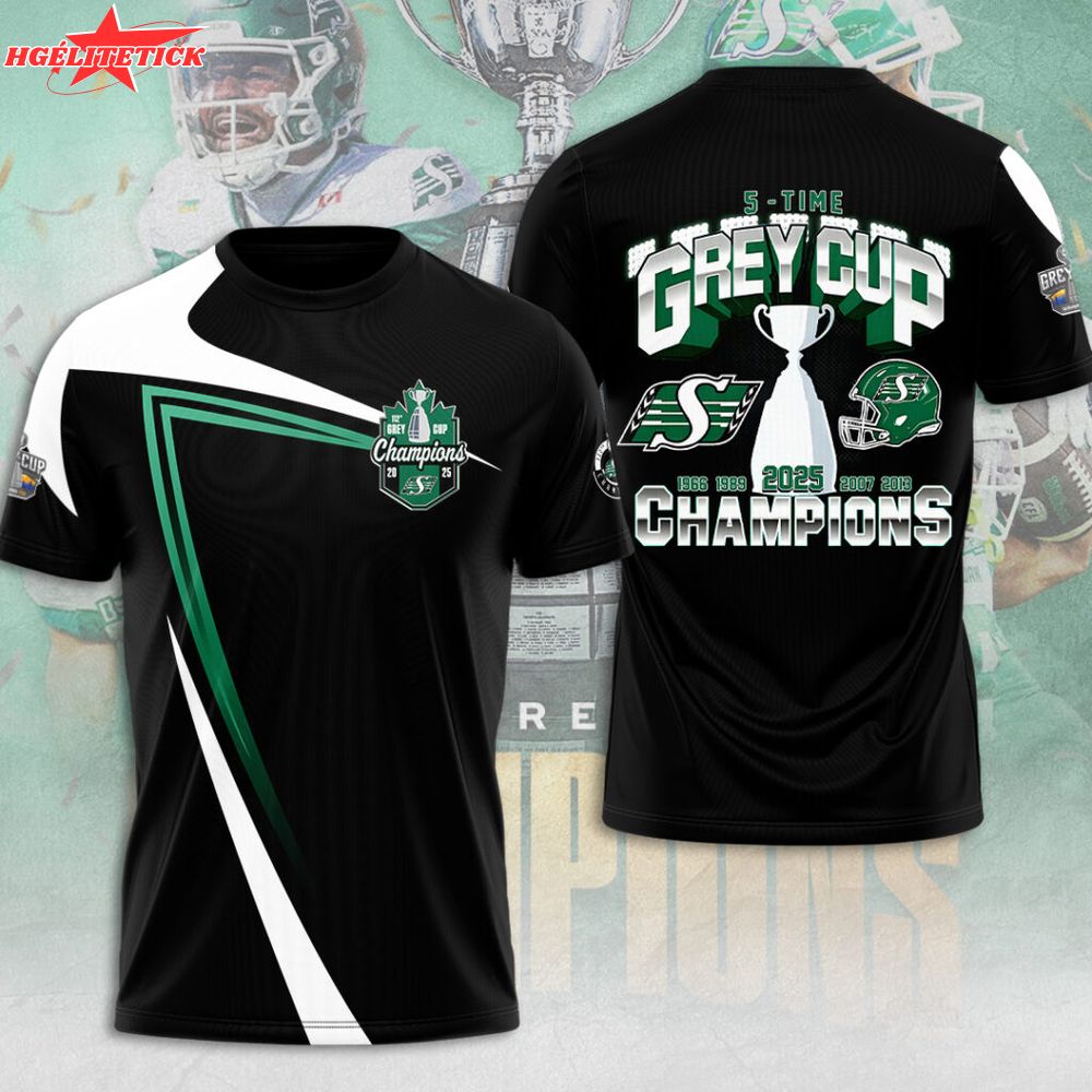 Saskatchewan Roughriders 2025 Grey Cup Champions 3D Apparel Saskatchewan Roughriders 2025 Grey Cup Champions 3D Apparel