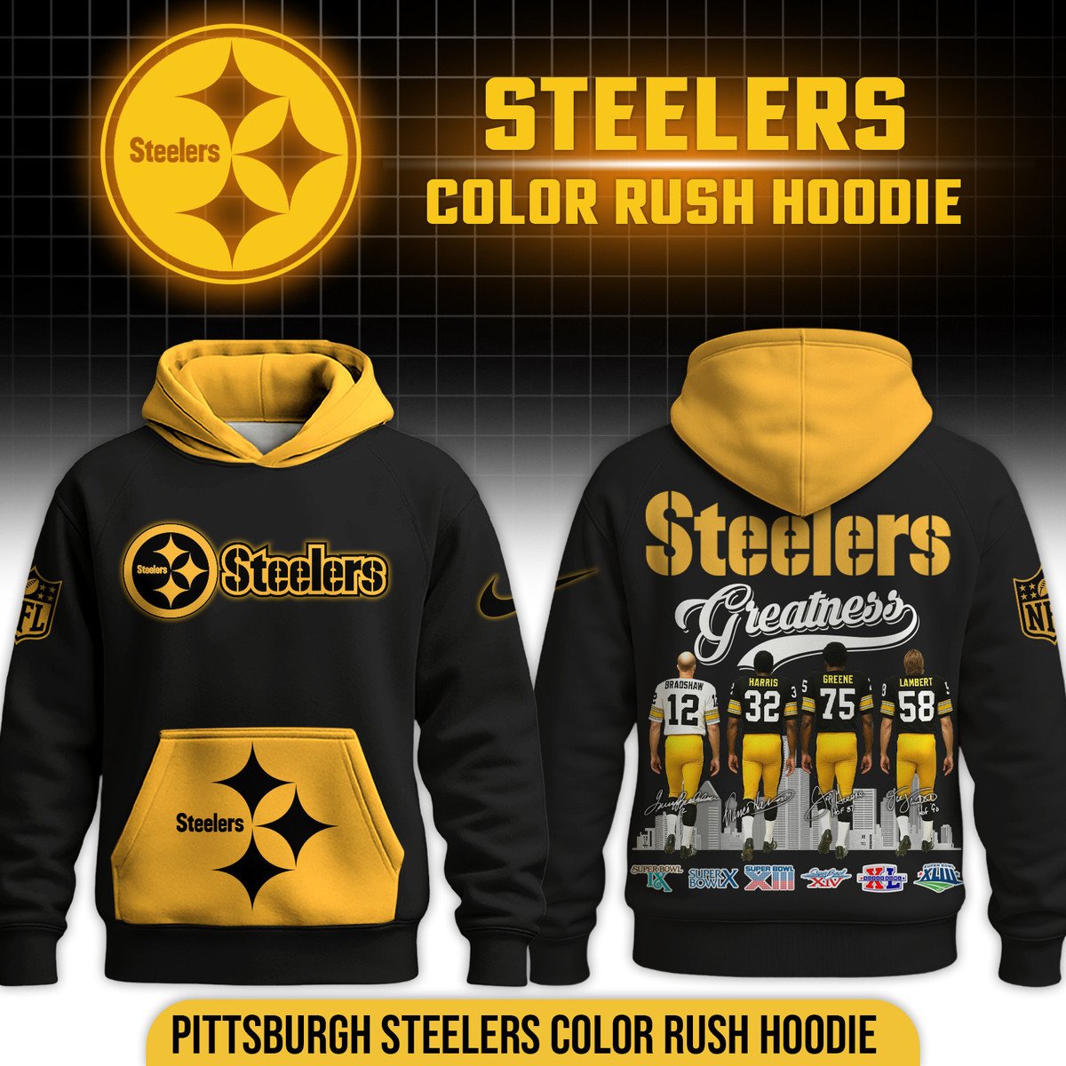 Steelers Casual Sports Hoodie Steelers Casual Sports Hoodie
